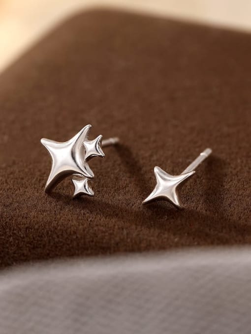 ES2516 [99 Stars] 999 Fine Silver Flower Cute Stud Earring
